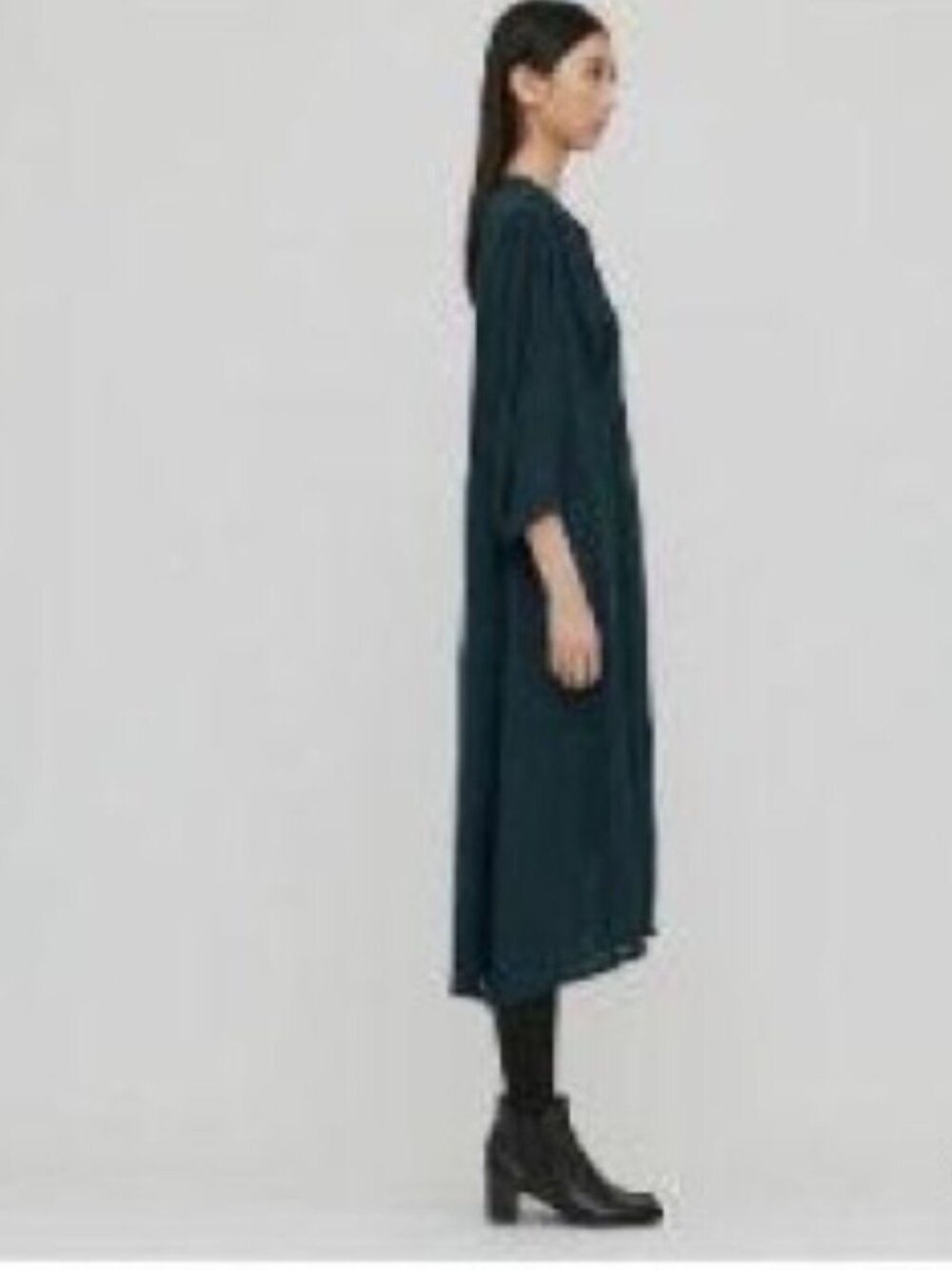 Uniqlo - Lemaire U Bow Tie 3/4 Sleeve Dress 291-430967(03-16) | Small | Navy - Picture 14 of 16